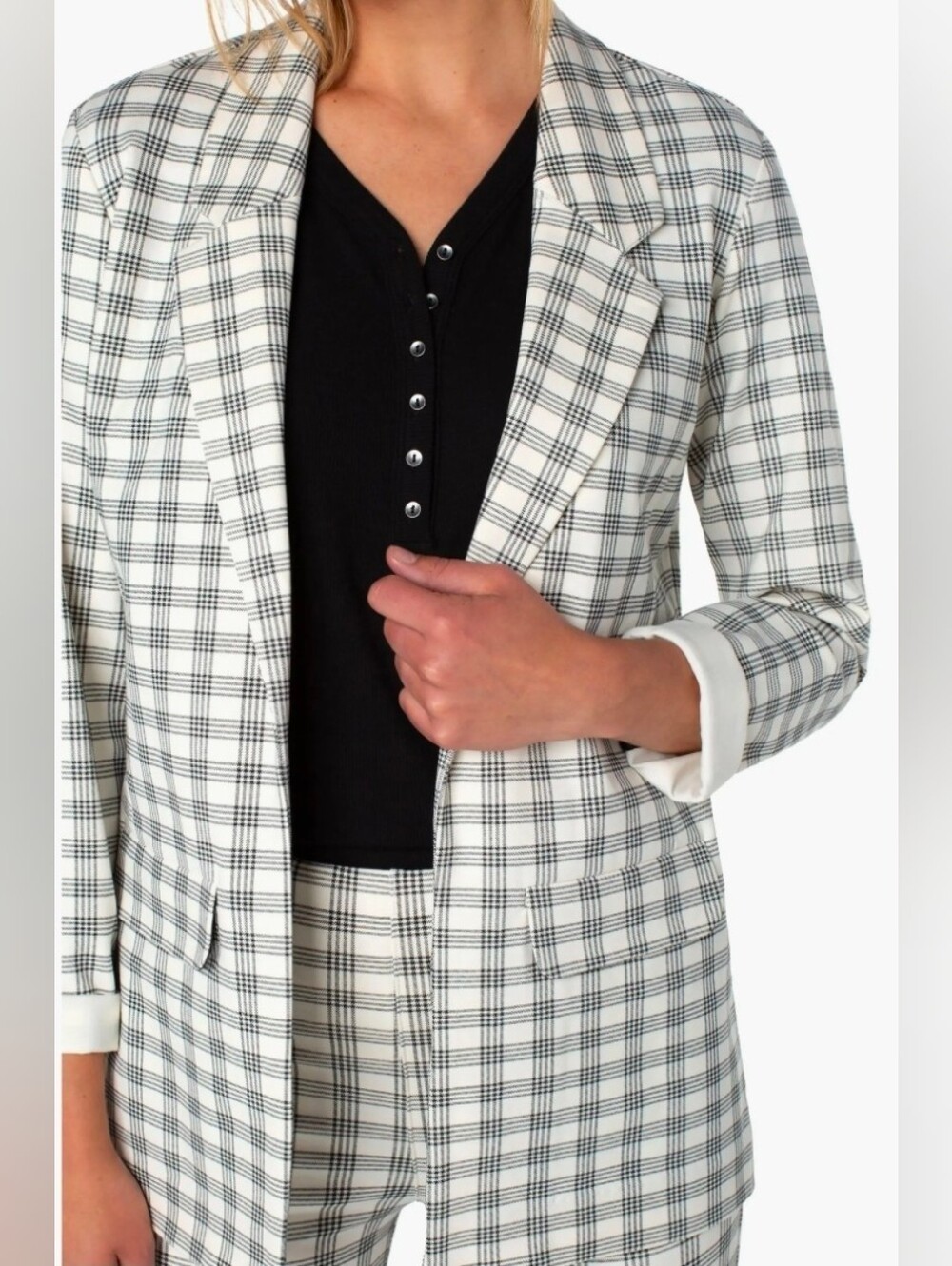 Liverpool Plaid Boyfriend Blazer Size Small